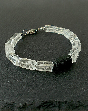 Turmalin i kryształ górski Bransoletka, galeria nuit