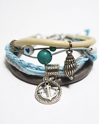 Bransoletka - Kotwica, muszelka - rzemienie, yenoo