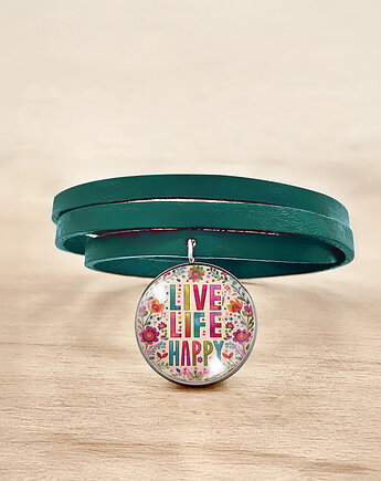 Live Life Happy - Spring - bransoletka stalowa + box, Makaliboo
