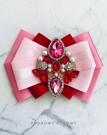Brosza z kryształami w kolorze różowym    New, Pudrowy Różowy