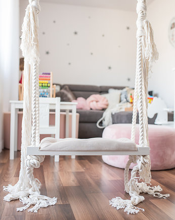 Stylowa huśtawka MEDIUM 60CM na linach dla dzieci, OhSwing