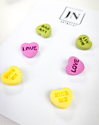 Kolczyki serduszka zestaw 3 par, JN art and clay