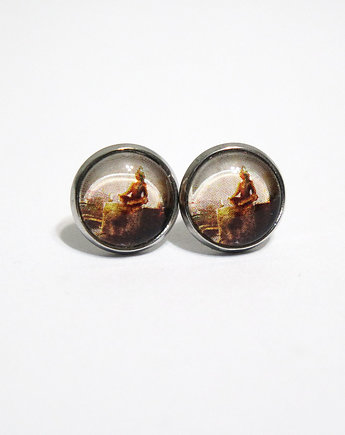 Kolczyki mini - Medytacja, Indie - sztyfty, yenoo