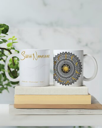 Kubek z mandalą "Mandala nr 47, Surya Namaskar", anna marczewska