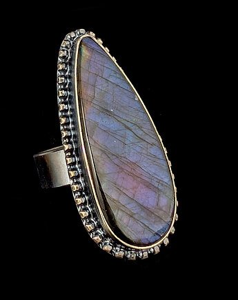 Pierścionek kropla zorzy- labradoryt, Pracownia Neores