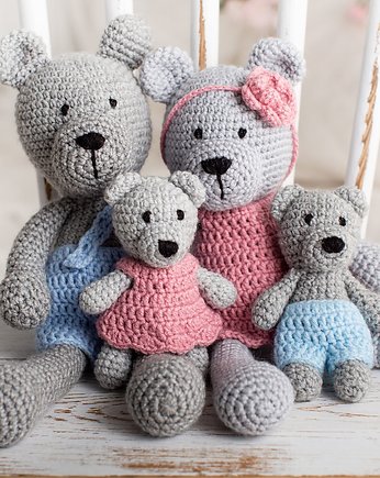 Miś szydełkowy w sukience mini 13cm, FURKOT