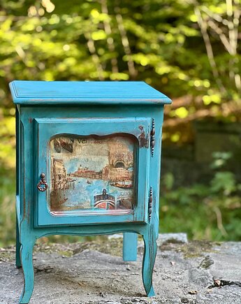Ręcznie malowana szafka, mebel z duszą, romantyczna , Wenecja , vintage, Monique Art
