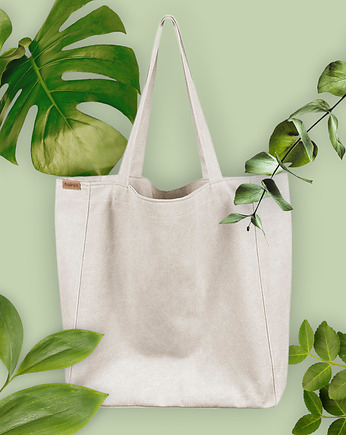 Lazy bag torba beżowa na zamek / vegan / eco, hairoo
