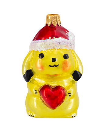 Bombka choinkowa szklana ręcznie malowana: Pikachu z sercem, Syn Bombkarza