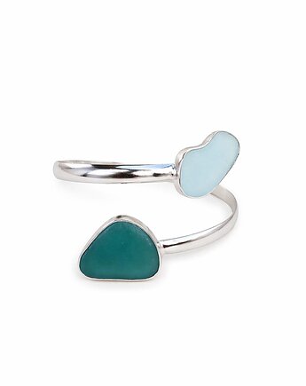 Open Bracelet Doubletrouble Silver 925, bluewavestudio