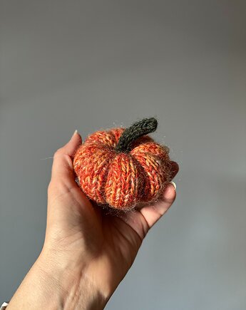 Zestaw 3 wełnianych dyń ozdobnych handmade, Kocie Motki