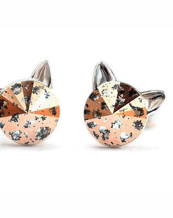 Kolczyki - kryształy Swarovski - kotki Rose Gold Patina, Marisella