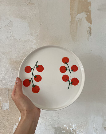 Talerz porcelanowy w pomidorki / 21 cm, Soul Label
