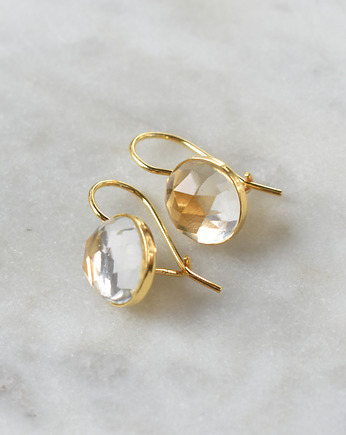 KOLCZYKI Z KRYSZTAŁEKM GÓRSKIM 10MM, Zyra Jewelry