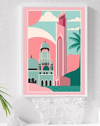 PLAKAT dekoracyjny pastelowy, Dubaj poster, black dot studio
