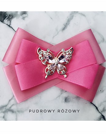 Brosza z Motylem NEW, Pudrowy Różowy