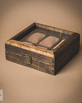 Drewniane pudełko na zegarki, Drewniana szkatułka na zegarki, OSOBY - Prezent dla taty