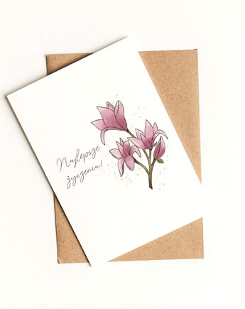 Kartka Najlepsze życzenia Magnolia, ładnie piszę pracownia