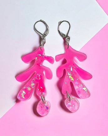 BARBIE : UNIKATOWE kolczyki z żywicy III, kaktusia