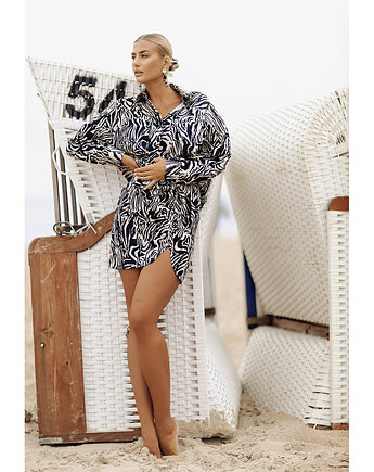 CS - Komplet SAFARI czarno beżowa zebra koszula spódniczka, CS