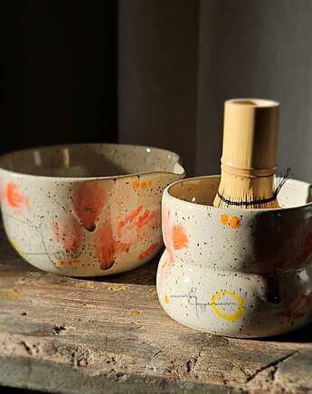 Zestaw do matchy POLOKI + miotełka, Czikita Ceramics