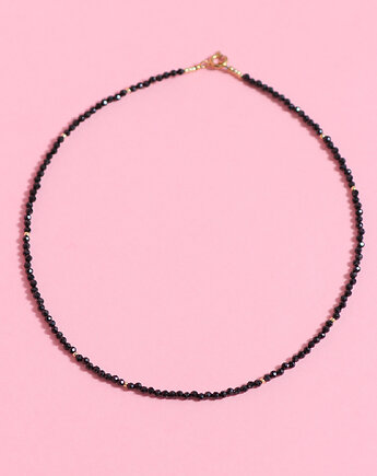 Naszyjnik - krótki choker - czarny spinel, Fox and Jewelry