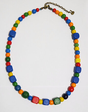 Kolorowe, drewniane korale, yenoo