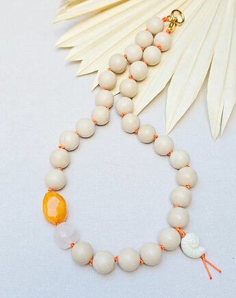 Supełkowany Naszyjnik  Ammonite z Jaspisem Rzecznym, ILEA