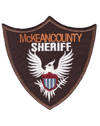 Naszywka naprasowanka SHERIFF termo haft POLSKIE 8,5x8,5cm brązowa, Wyszywane