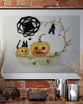Halloween, Haftowany, malowany obraz, AAS Art Studio