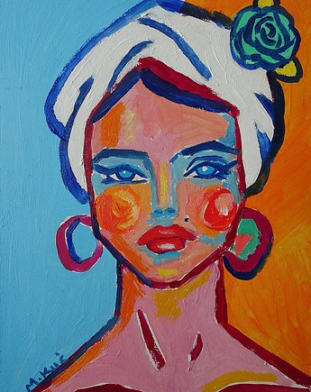Portret kobiety obraz olejny do salonu, alice oil on canvas