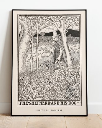 Plakat vintage szkic shepherd - PASTERZ, Storelia