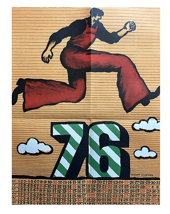 Plakat Kalendarz na 1976 r, aut. Hubert Hilscher, RiskyWalls