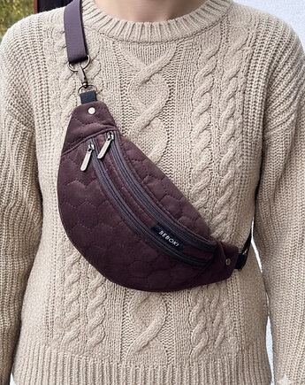 Czekoladowa welurowa Nerka M + miniporfel gratis, BEBOKI