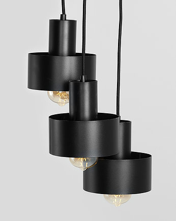 Nowoczesna minimalistyczna lampa wisząca FAY 3 klosze  czarna, CustomForm