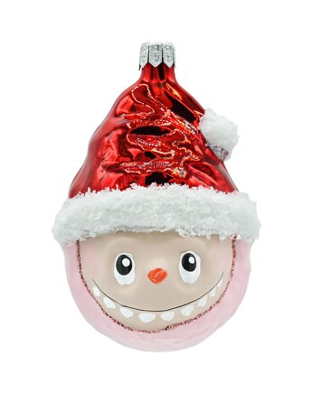 Bombka choinkowa: Labubu w czapce Mikołaja: różowe, Syn Bombkarza