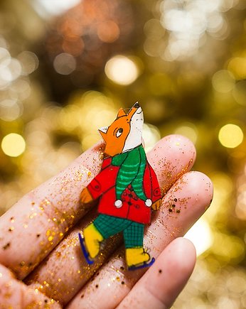 Broszka z zimowym lisem Kazimierzem, Pintura