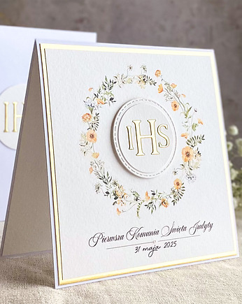 Kartka na komunię z ozdobną kopertą, 76e, Anna Art and Crafts