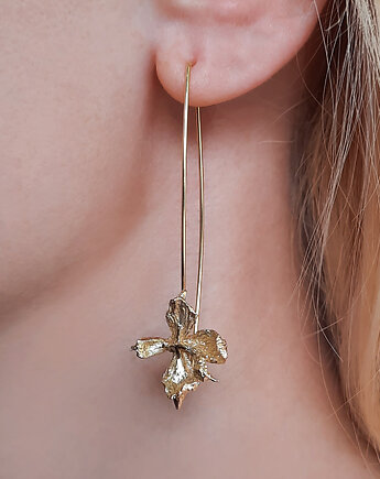 Kolczyki Złote Kwiaty Giverny  Srebro pozłacane 24k złotem, ZIĘBA