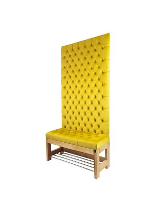 Ławka z Panelem Ściennym Pikowanym Siedzisko Pikowane  LPPK-20, EMRA WOOD DESIGN