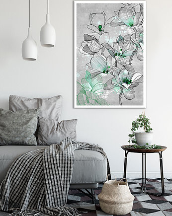 OBRAZ NA PŁÓTNIE - KWIAT MAGNOLIA  - 80x120cm, LUdesign gallery