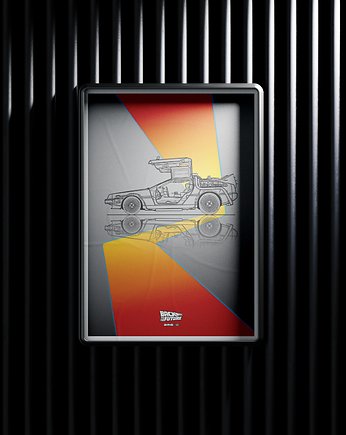 Plakat Delorean DMC-12 Time Machine, PAKOWANIE PREZENTÓW - prezenty diy