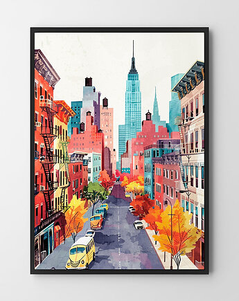 New York City  Nowy Jork - plakat ilustracja grafika, HOG STUDIO