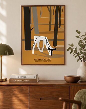 Plakat Fine Art giclee Sarna jesienna. Polski New Look, ma illustories