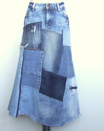 Patchworkowa spódnica jeans r.42, AnitaPalmerArt