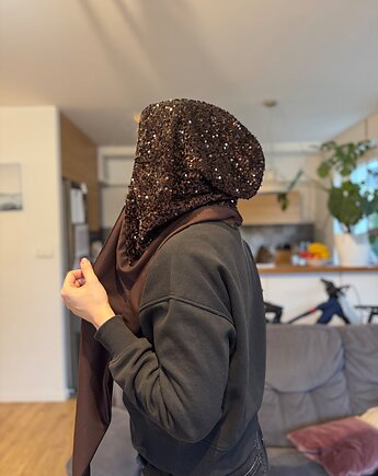 Cekinowy Tulik/kaptur czekolada, Marczi