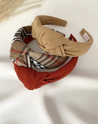 Beżowa opaska do włosów supełek Beige Chic, Volie Line