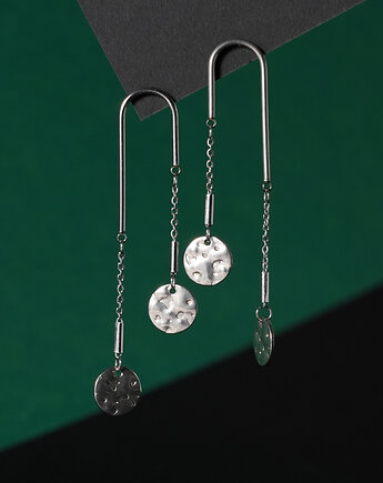 Fantazyjne stalowe kolczyki z blaszkami, AT NOON