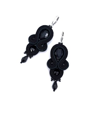 Kolczyki sutasz czarne Anya delikatne romantyczne małe, Katrina Rossa