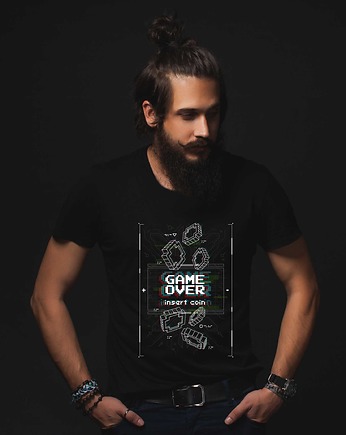 Koszulka organiczna z nadrukiem Game over, ART ORGANIC